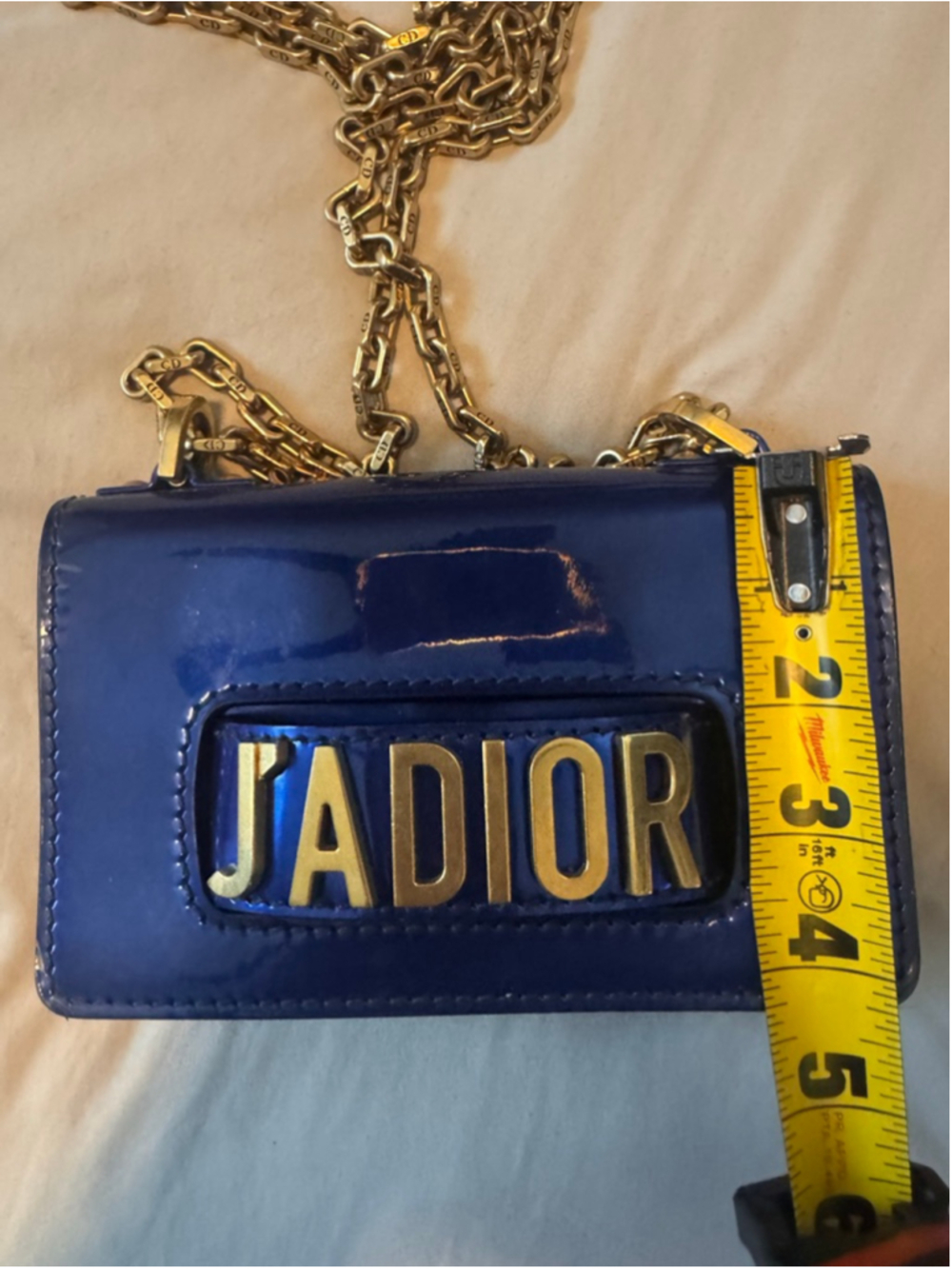 Women's Christian Dior Blue Patent Leather J'ADIOR Crossbody Bag One Size - Picture 10 of 14